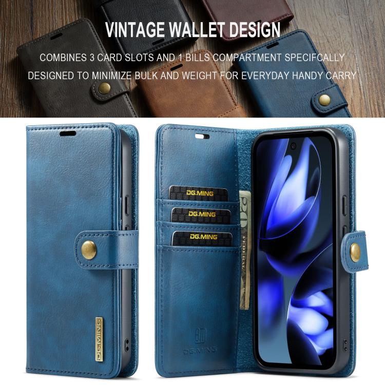 For Google Pixel 9a DG.MING Crazy Horse Texture Detachable Magnetic Leather Phone Case