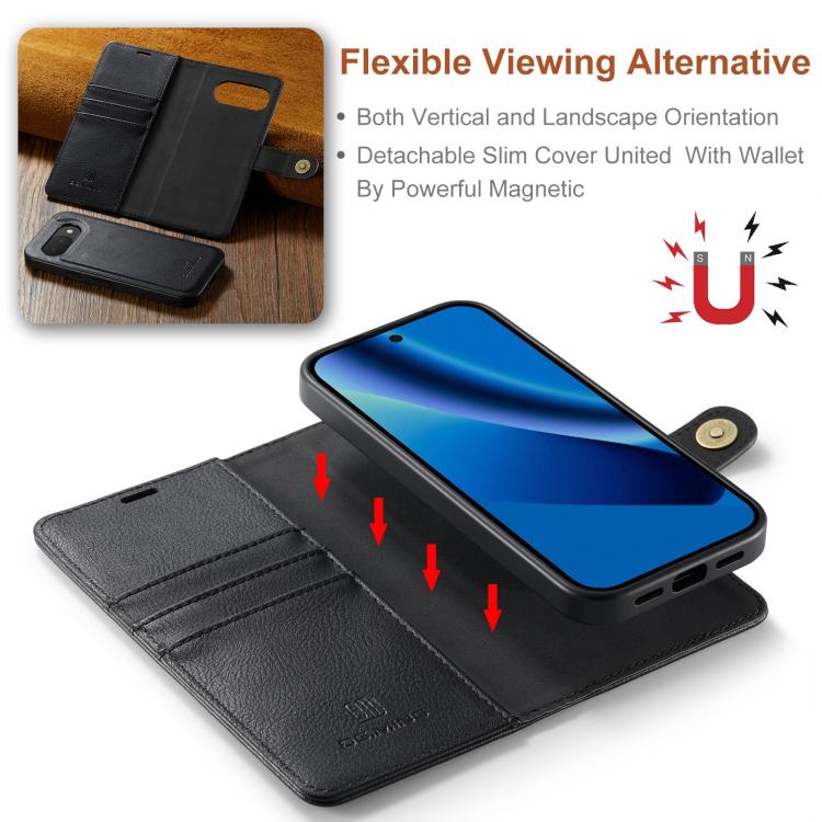 For Google Pixel 10a DG.MING Crazy Horse Texture Detachable Magnetic Leather Phone Case