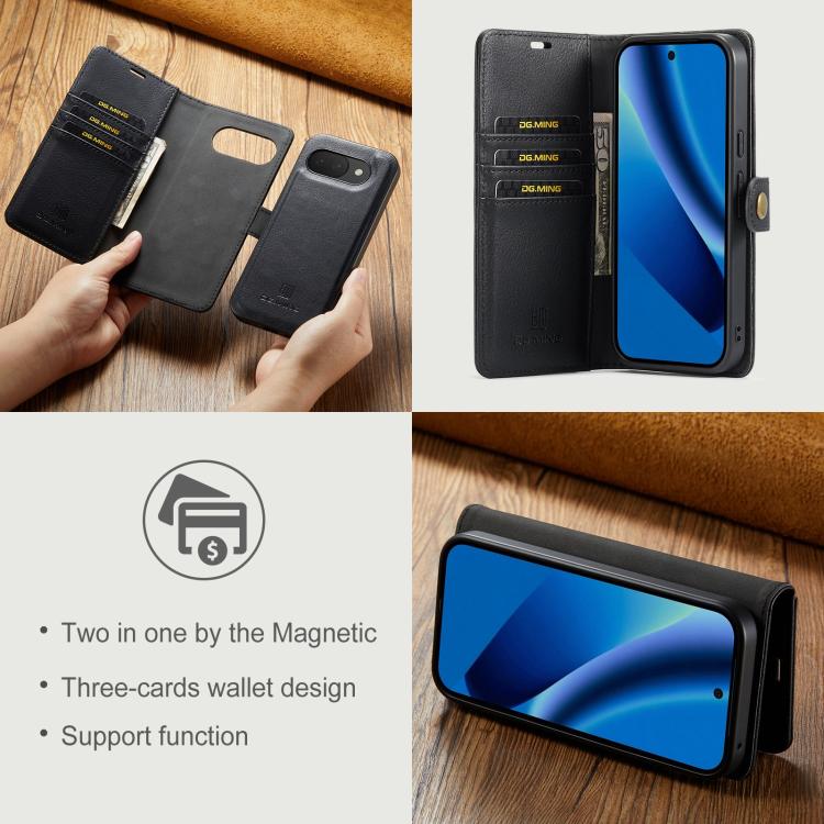 For Google Pixel 10a DG.MING Crazy Horse Texture Detachable Magnetic Leather Phone Case