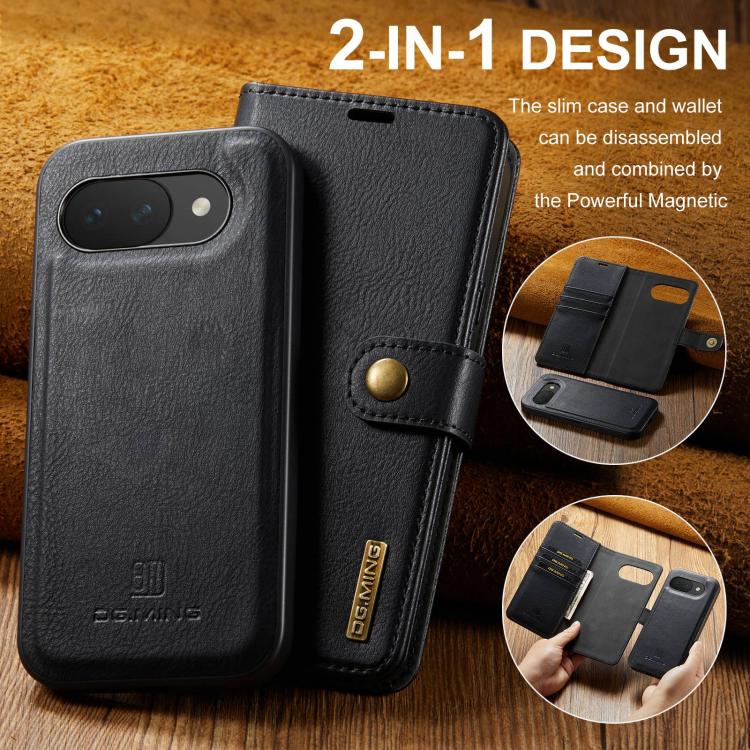 For Google Pixel 10a DG.MING Crazy Horse Texture Detachable Magnetic Leather Phone Case