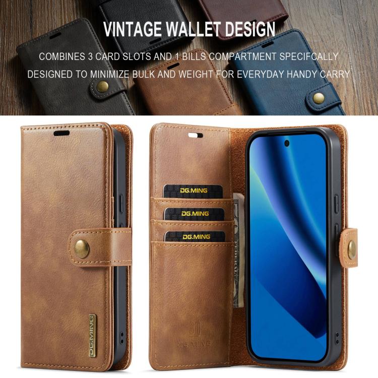 For Google Pixel 10a DG.MING Crazy Horse Texture Detachable Magnetic Leather Phone Case