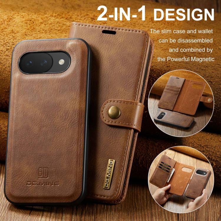 For Google Pixel 10a DG.MING Crazy Horse Texture Detachable Magnetic Leather Phone Case