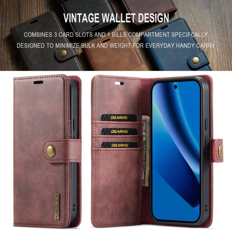 For Google Pixel 10a DG.MING Crazy Horse Texture Detachable Magnetic Leather Phone Case