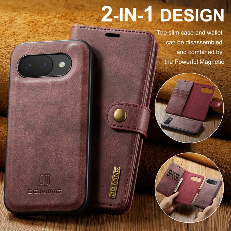For Google Pixel 10a DG.MING Crazy Horse Texture Detachable Magnetic Leather Phone Case