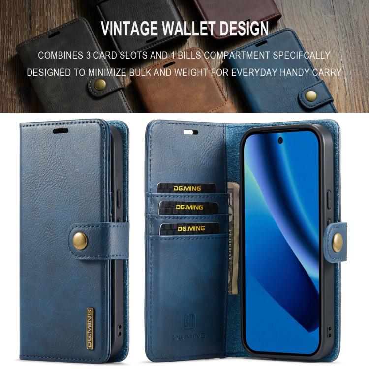 For Google Pixel 10a DG.MING Crazy Horse Texture Detachable Magnetic Leather Phone Case