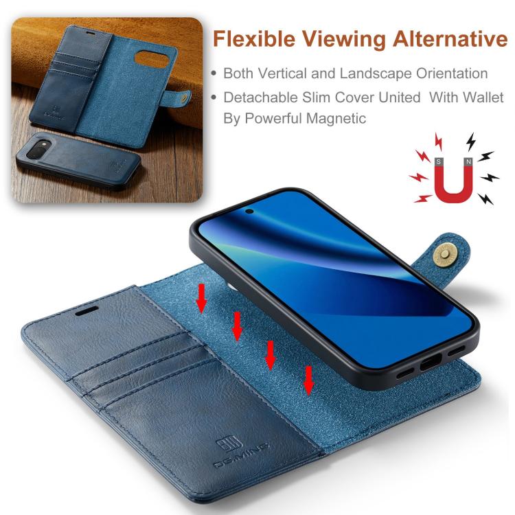 For Google Pixel 10a DG.MING Crazy Horse Texture Detachable Magnetic Leather Phone Case