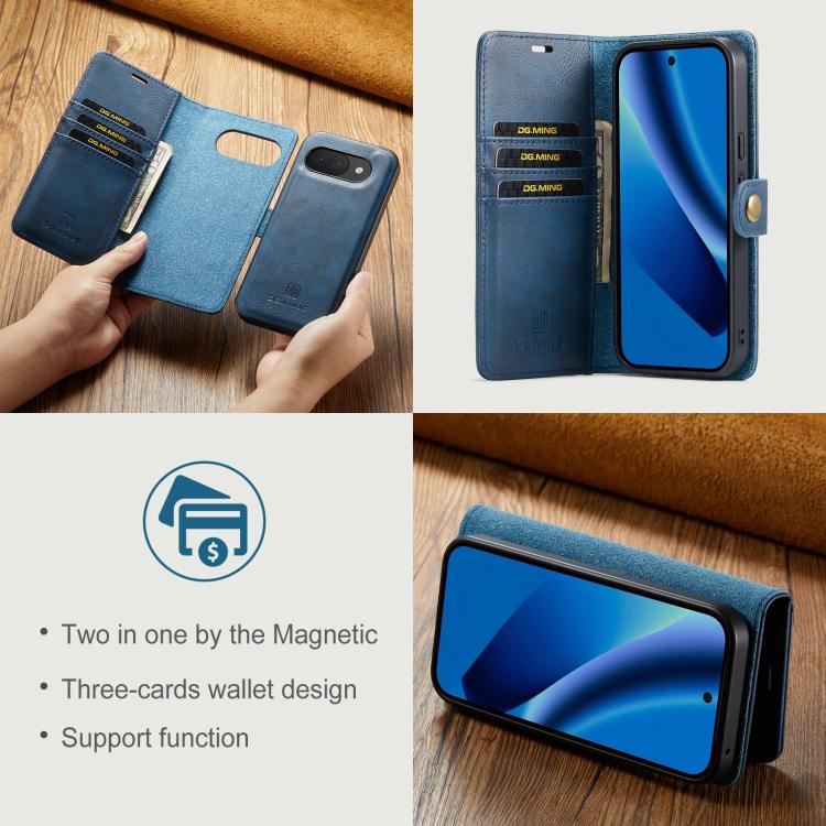 For Google Pixel 10a DG.MING Crazy Horse Texture Detachable Magnetic Leather Phone Case