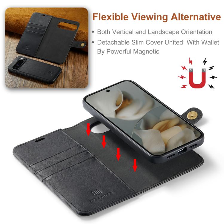 For Google Pixel 10 Pro XL DG.MING Crazy Horse Texture Detachable Magnetic Leather Phone Case