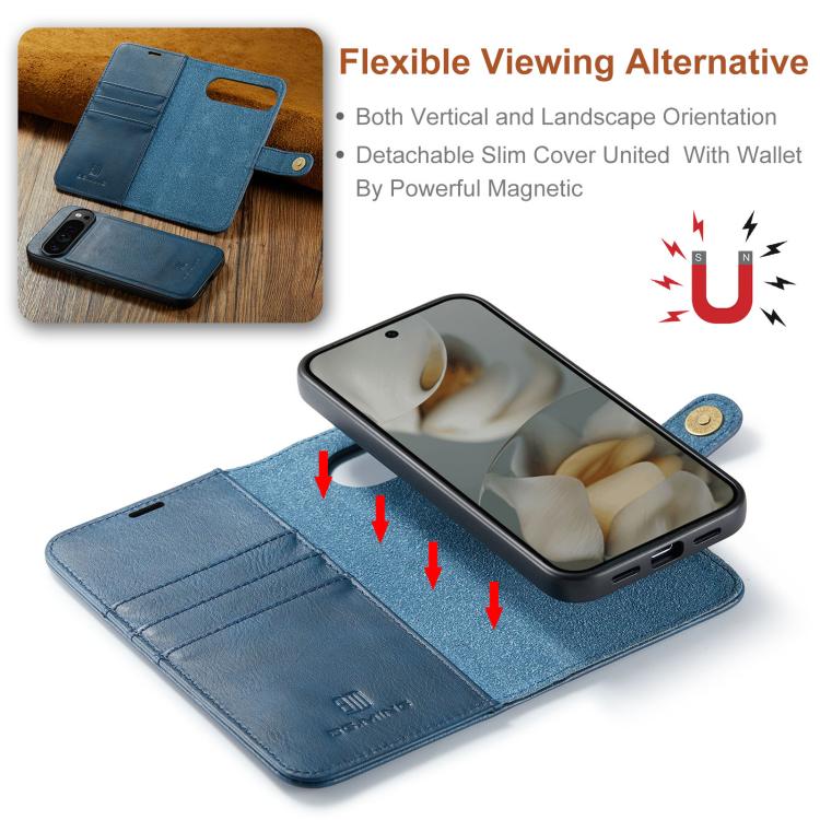For Google Pixel 10 Pro XL DG.MING Crazy Horse Texture Detachable Magnetic Leather Phone Case