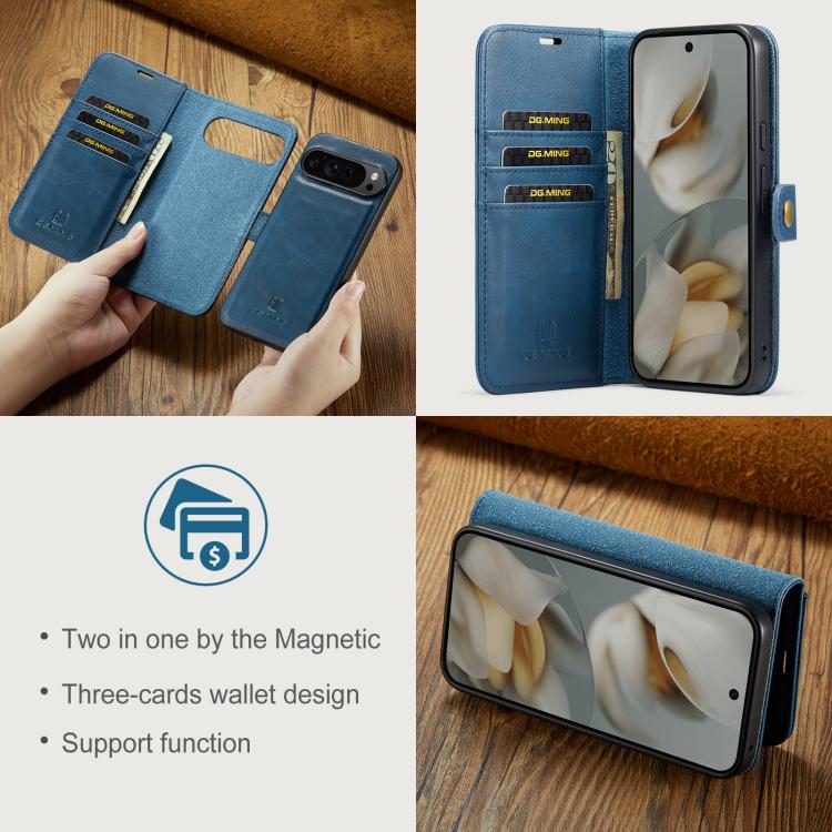 For Google Pixel 10 Pro XL DG.MING Crazy Horse Texture Detachable Magnetic Leather Phone Case