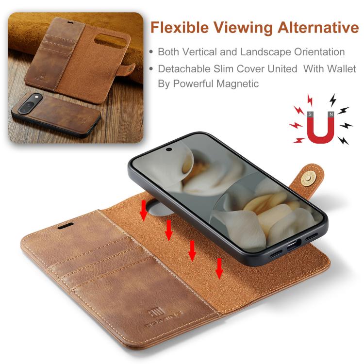 For Google Pixel 10 / 10 Pro DG.MING Crazy Horse Texture Detachable Magnetic Leather Phone Case