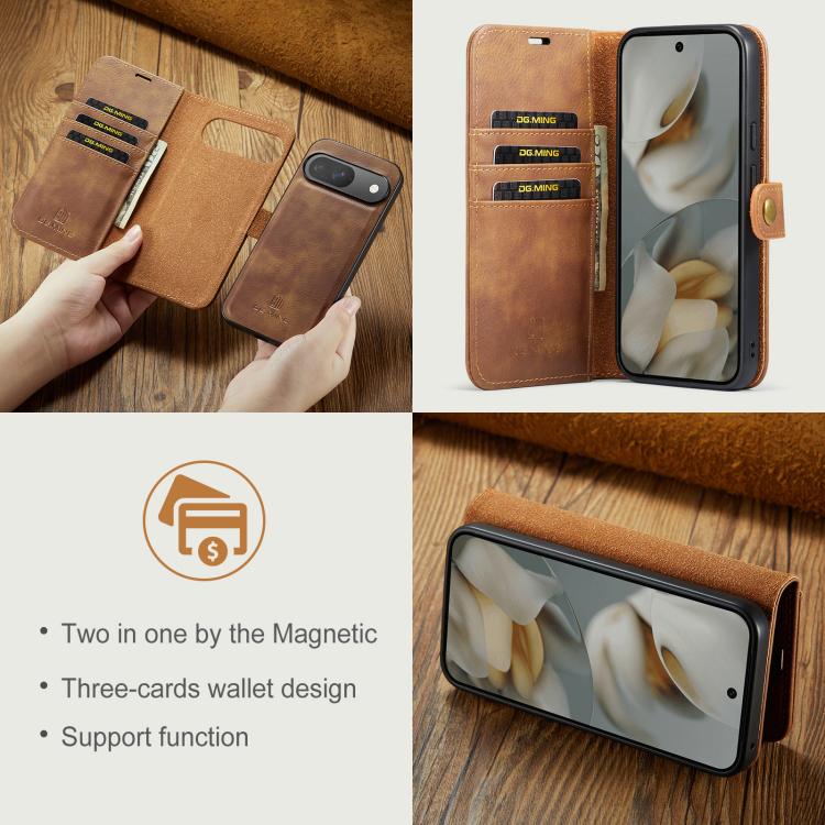 For Google Pixel 10 / 10 Pro DG.MING Crazy Horse Texture Detachable Magnetic Leather Phone Case