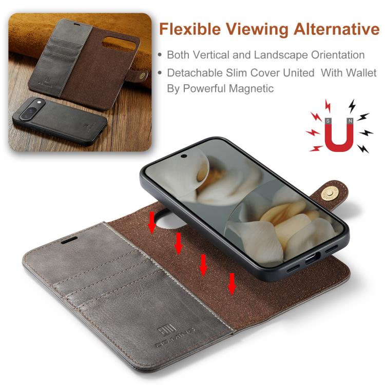 For Google Pixel 10 / 10 Pro DG.MING Crazy Horse Texture Detachable Magnetic Leather Phone Case