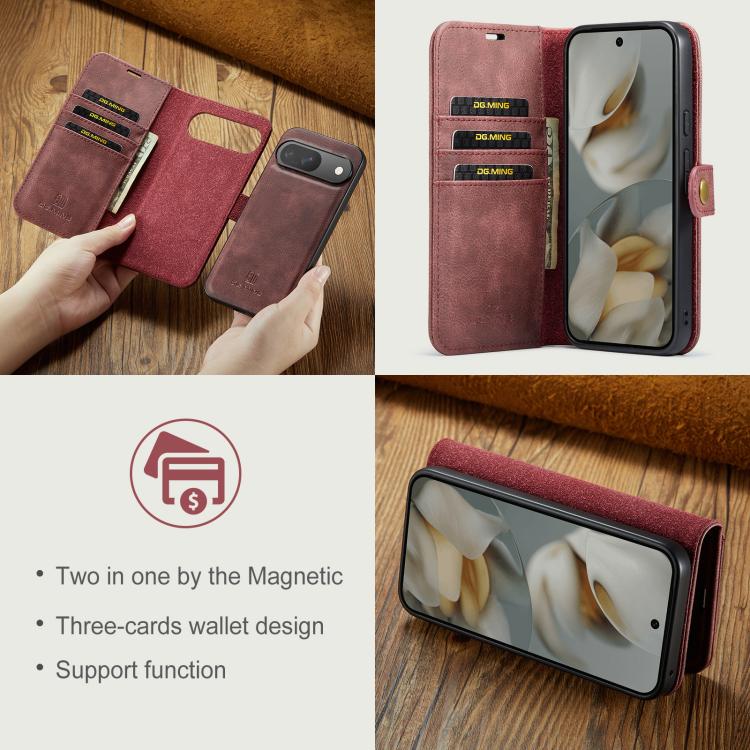 For Google Pixel 10 / 10 Pro DG.MING Crazy Horse Texture Detachable Magnetic Leather Phone Case