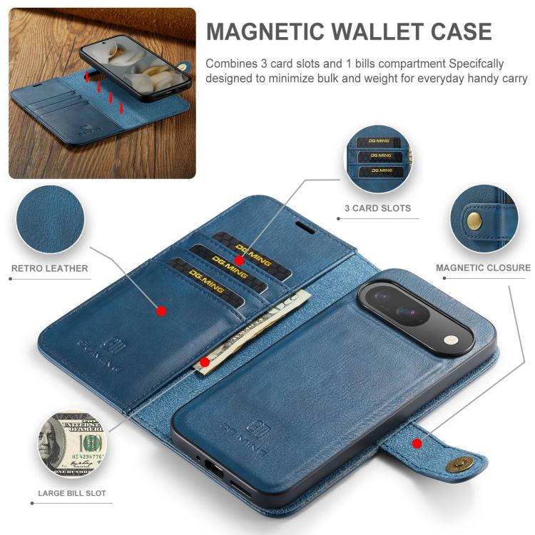 For Google Pixel 10 / 10 Pro DG.MING Crazy Horse Texture Detachable Magnetic Leather Phone Case