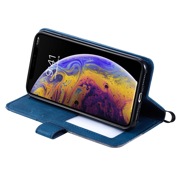 For iPhone X / XS Skin Feel Splicing Horizontal Flip Leather Case with Holder & Card Slots & Wallet & Photo Frame