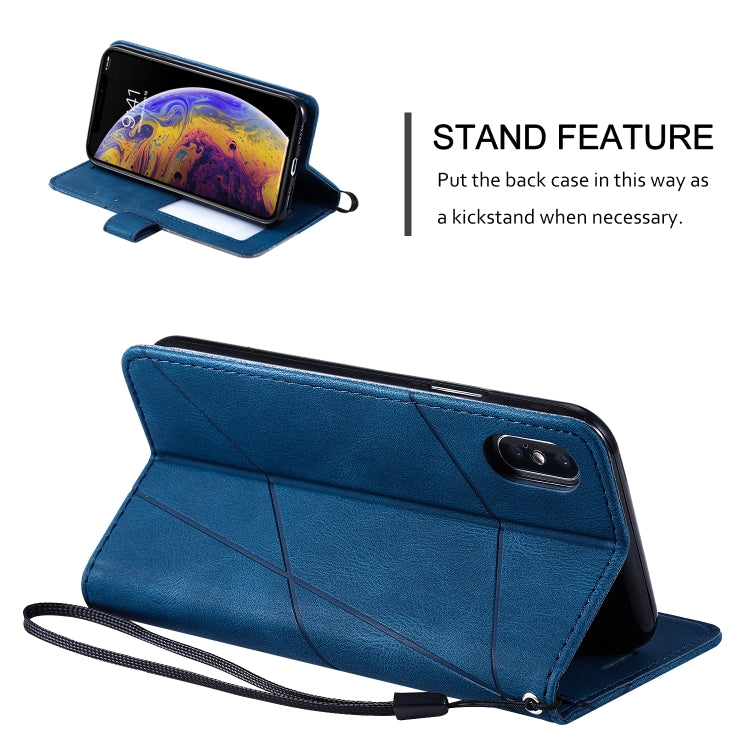 For iPhone X / XS Skin Feel Splicing Horizontal Flip Leather Case with Holder & Card Slots & Wallet & Photo Frame