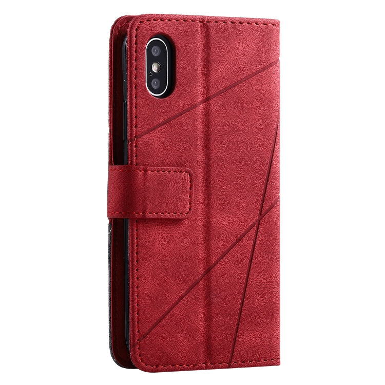 For iPhone X / XS Skin Feel Splicing Horizontal Flip Leather Case with Holder & Card Slots & Wallet & Photo Frame