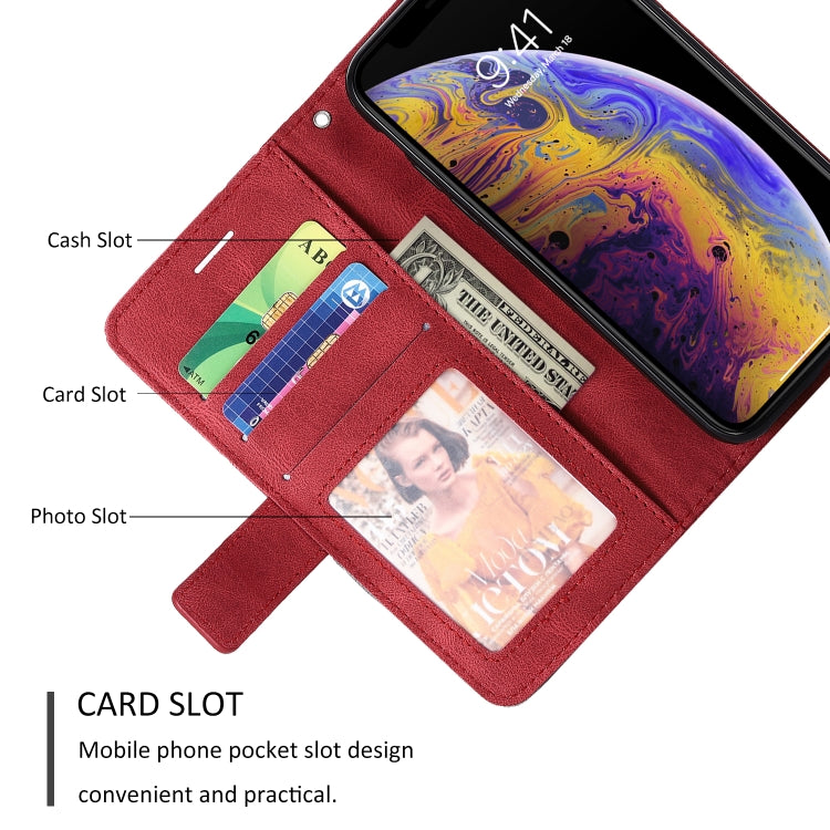 For iPhone X / XS Skin Feel Splicing Horizontal Flip Leather Case with Holder & Card Slots & Wallet & Photo Frame