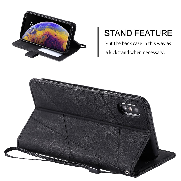 For iPhone X / XS Skin Feel Splicing Horizontal Flip Leather Case with Holder & Card Slots & Wallet & Photo Frame