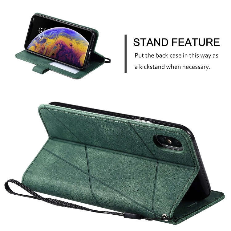 For iPhone X / XS Skin Feel Splicing Horizontal Flip Leather Case with Holder & Card Slots & Wallet & Photo Frame