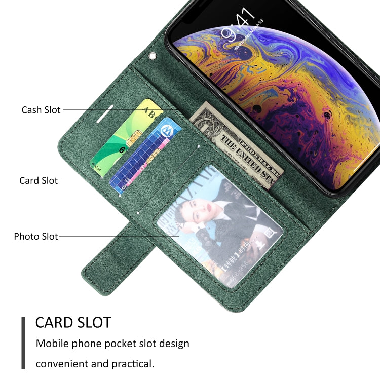 For iPhone X / XS Skin Feel Splicing Horizontal Flip Leather Case with Holder & Card Slots & Wallet & Photo Frame