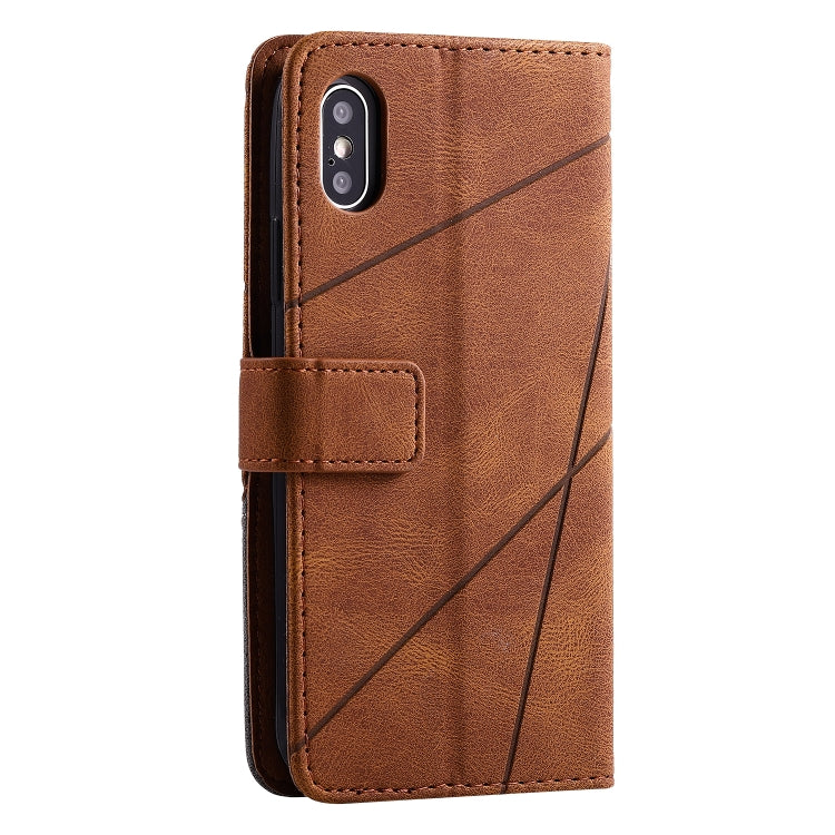 For iPhone X / XS Skin Feel Splicing Horizontal Flip Leather Case with Holder & Card Slots & Wallet & Photo Frame