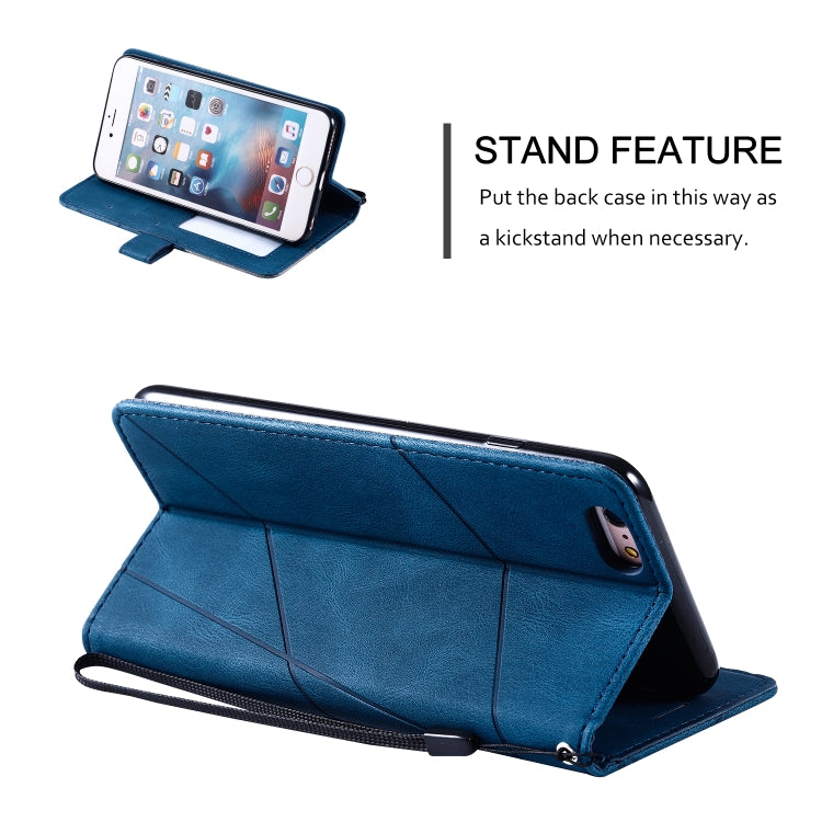For iPhone 6 Plus Skin Feel Splicing Horizontal Flip Leather Case with Holder & Card Slots & Wallet & Photo Frame