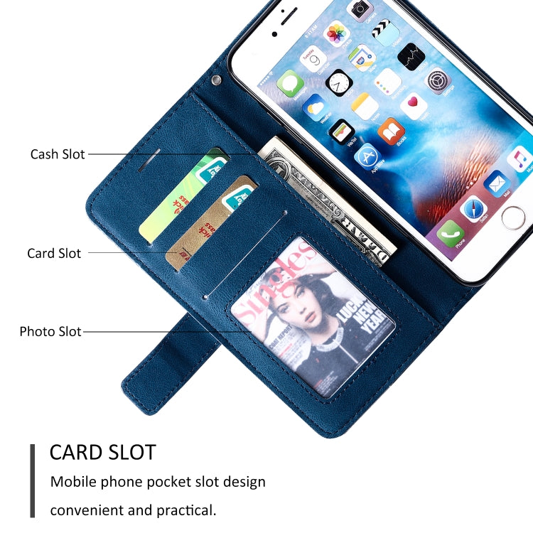 For iPhone 6 Plus Skin Feel Splicing Horizontal Flip Leather Case with Holder & Card Slots & Wallet & Photo Frame