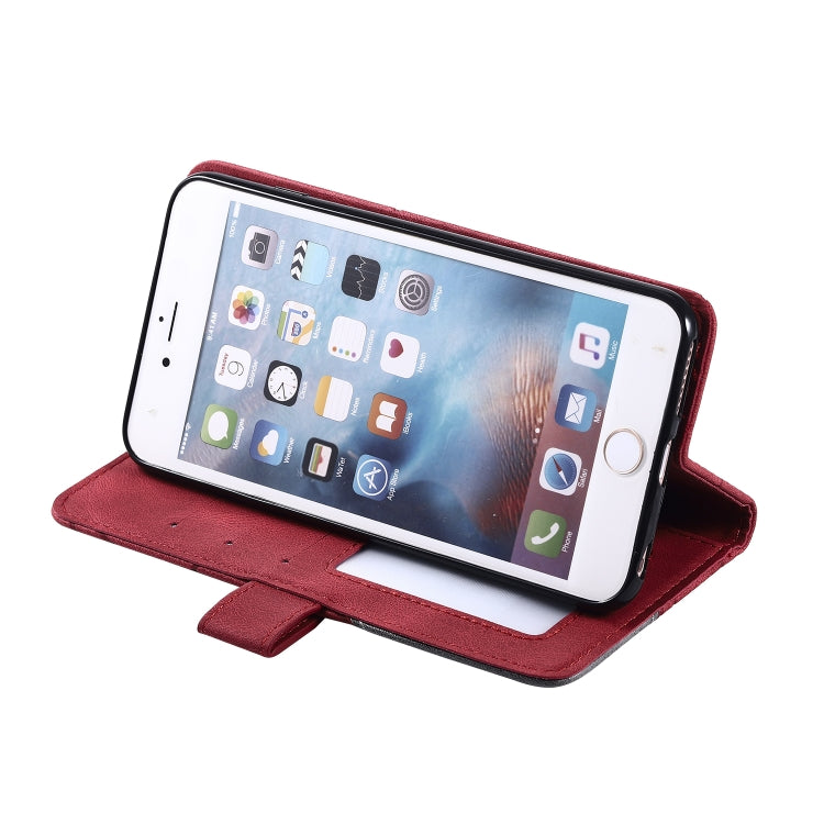 For iPhone 6 Plus Skin Feel Splicing Horizontal Flip Leather Case with Holder & Card Slots & Wallet & Photo Frame