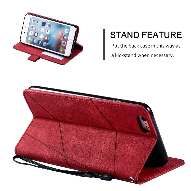 For iPhone 6 Plus Skin Feel Splicing Horizontal Flip Leather Case with Holder & Card Slots & Wallet & Photo Frame