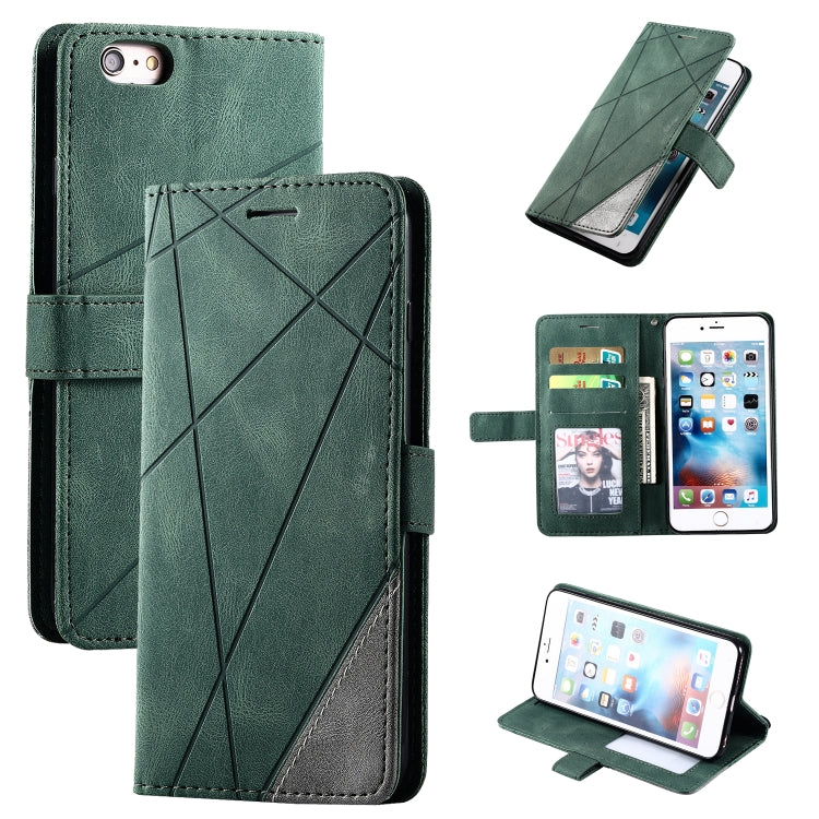 For iPhone 6 Plus Skin Feel Splicing Horizontal Flip Leather Case with Holder & Card Slots & Wallet & Photo Frame