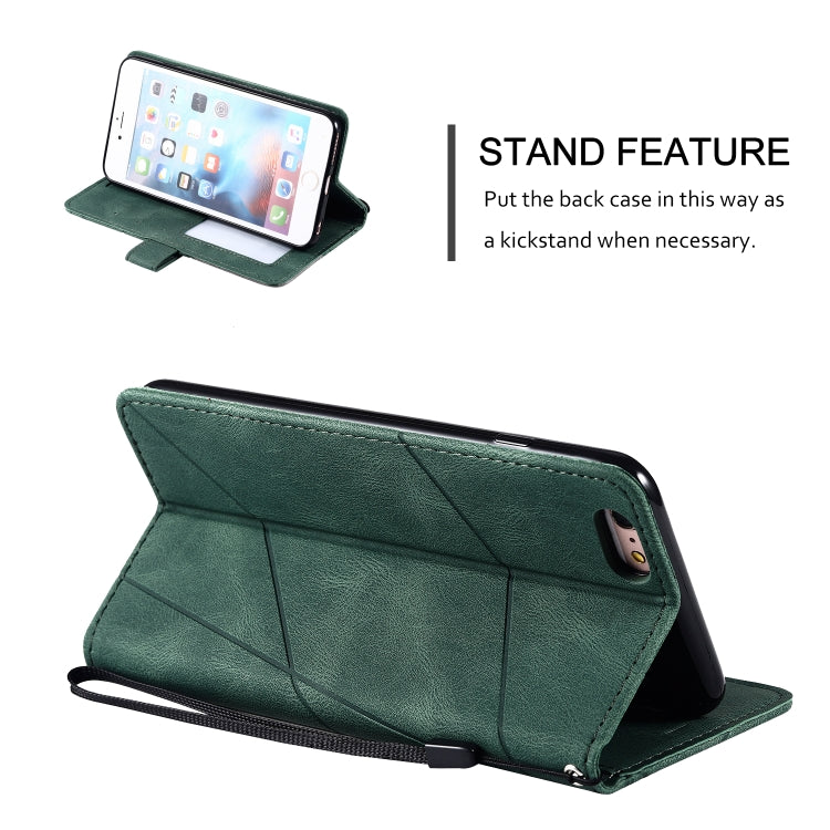 For iPhone 6 Plus Skin Feel Splicing Horizontal Flip Leather Case with Holder & Card Slots & Wallet & Photo Frame