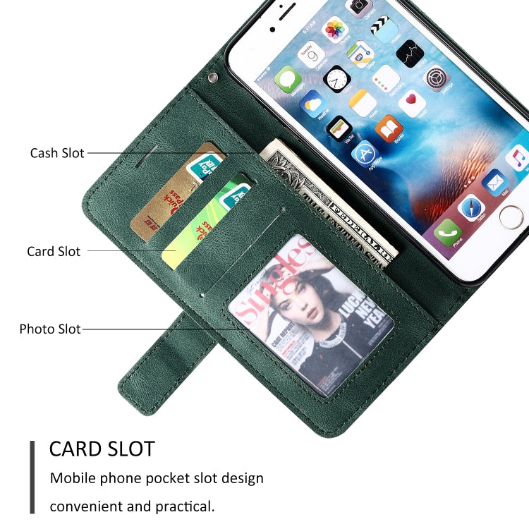 For iPhone 6 Plus Skin Feel Splicing Horizontal Flip Leather Case with Holder & Card Slots & Wallet & Photo Frame