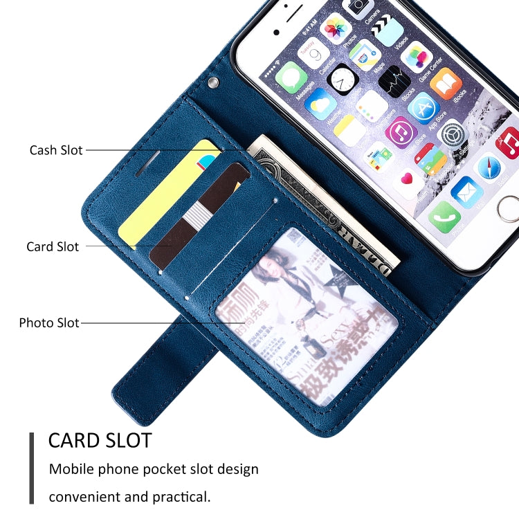 For iPhone 6 Skin Feel Splicing Horizontal Flip Leather Case with Holder & Card Slots & Wallet & Photo Frame