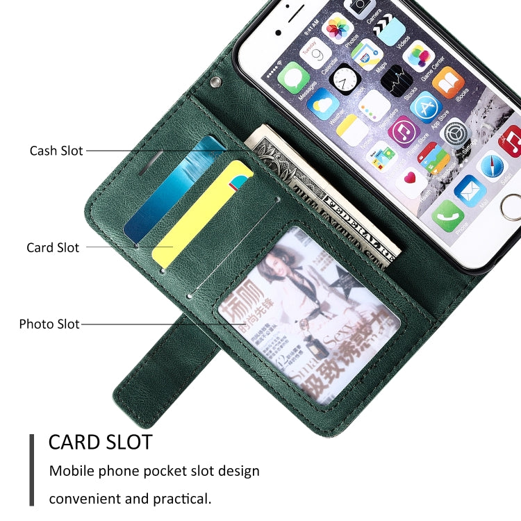 For iPhone 6 Skin Feel Splicing Horizontal Flip Leather Case with Holder & Card Slots & Wallet & Photo Frame