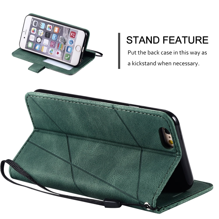 For iPhone 6 Skin Feel Splicing Horizontal Flip Leather Case with Holder & Card Slots & Wallet & Photo Frame