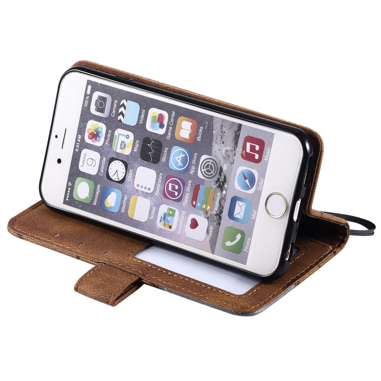 For iPhone 6 Skin Feel Splicing Horizontal Flip Leather Case with Holder & Card Slots & Wallet & Photo Frame