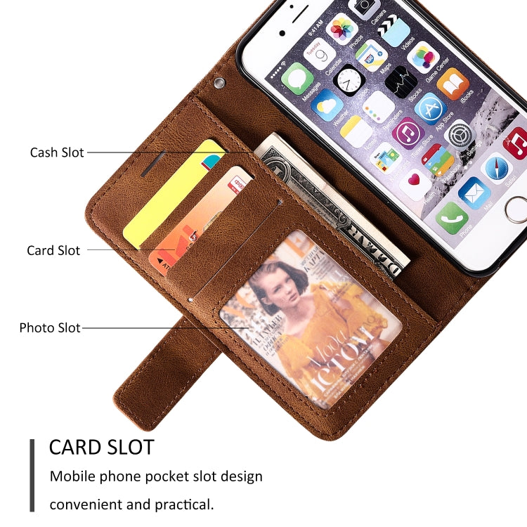 For iPhone 6 Skin Feel Splicing Horizontal Flip Leather Case with Holder & Card Slots & Wallet & Photo Frame