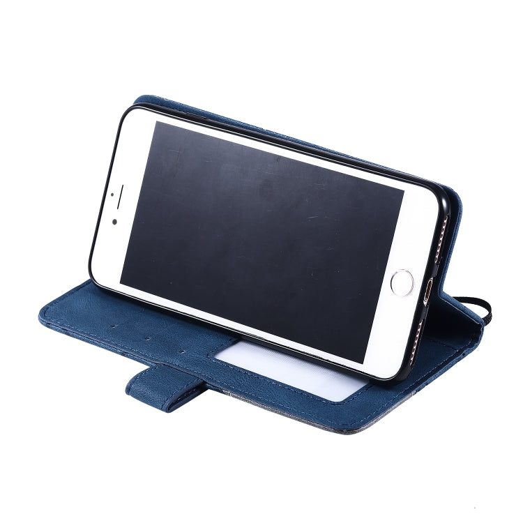 For iPhone 7 Plus Skin Feel Splicing Horizontal Flip Leather Case with Holder & Card Slots & Wallet & Photo Frame