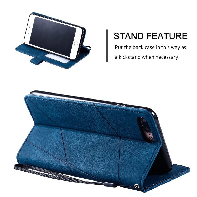For iPhone 7 Plus Skin Feel Splicing Horizontal Flip Leather Case with Holder & Card Slots & Wallet & Photo Frame