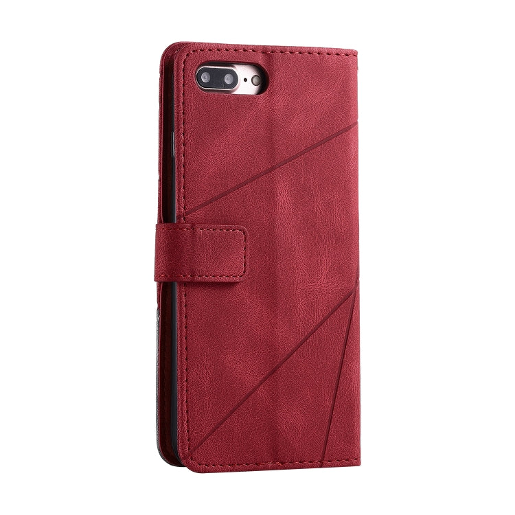 For iPhone 7 Plus Skin Feel Splicing Horizontal Flip Leather Case with Holder & Card Slots & Wallet & Photo Frame