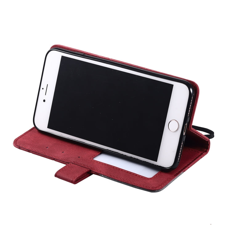 For iPhone 7 Plus Skin Feel Splicing Horizontal Flip Leather Case with Holder & Card Slots & Wallet & Photo Frame