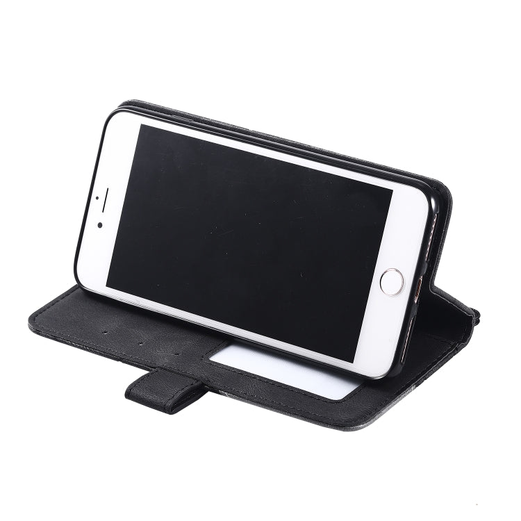 For iPhone 7 Plus Skin Feel Splicing Horizontal Flip Leather Case with Holder & Card Slots & Wallet & Photo Frame