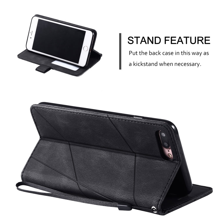 For iPhone 7 Plus Skin Feel Splicing Horizontal Flip Leather Case with Holder & Card Slots & Wallet & Photo Frame