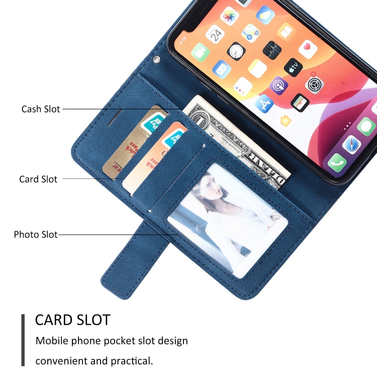 For iPhone 11 Skin Feel Splicing Horizontal Flip Leather Case with Holder & Card Slots & Wallet & Photo Frame