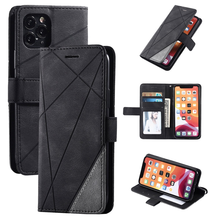 For iPhone 11 Pro Max Skin Feel Splicing Horizontal Flip Leather Case with Holder & Card Slots & Wallet & Photo Frame