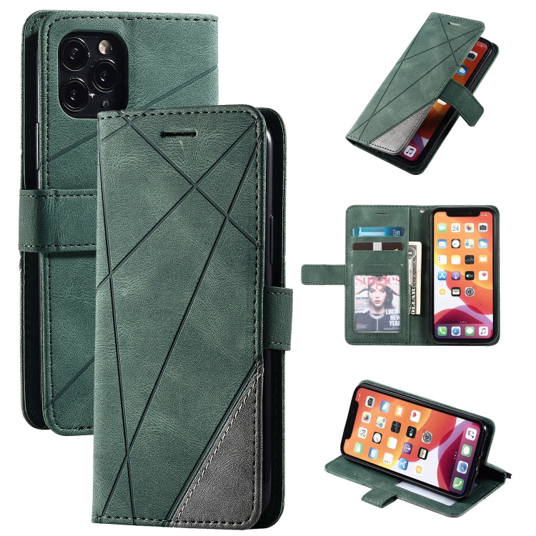 For iPhone 11 Pro Max Skin Feel Splicing Horizontal Flip Leather Case with Holder & Card Slots & Wallet & Photo Frame