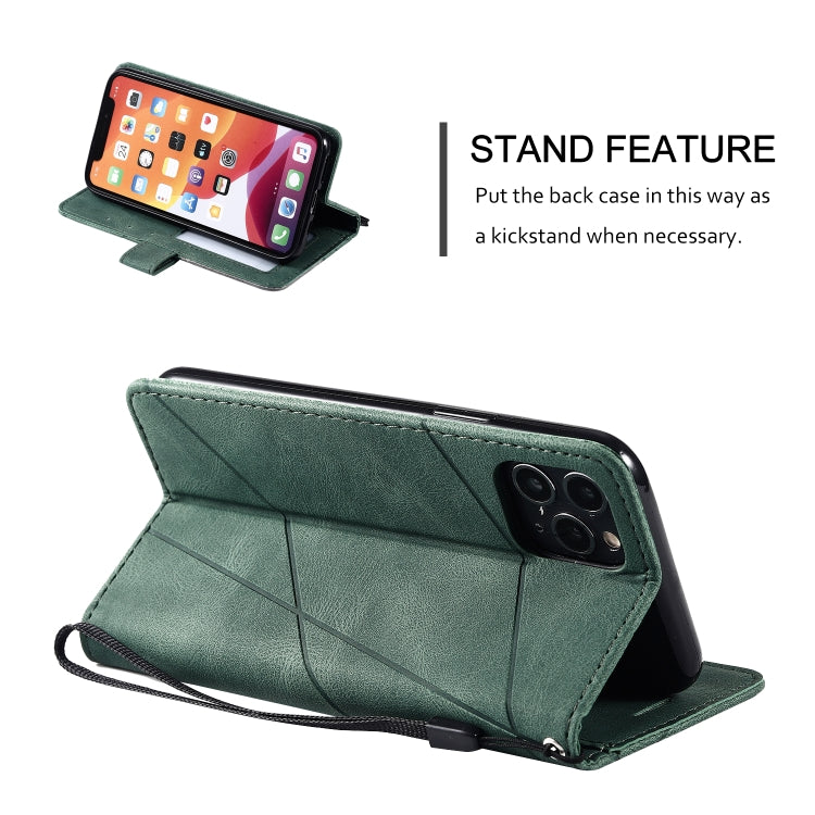 For iPhone 11 Pro Max Skin Feel Splicing Horizontal Flip Leather Case with Holder & Card Slots & Wallet & Photo Frame