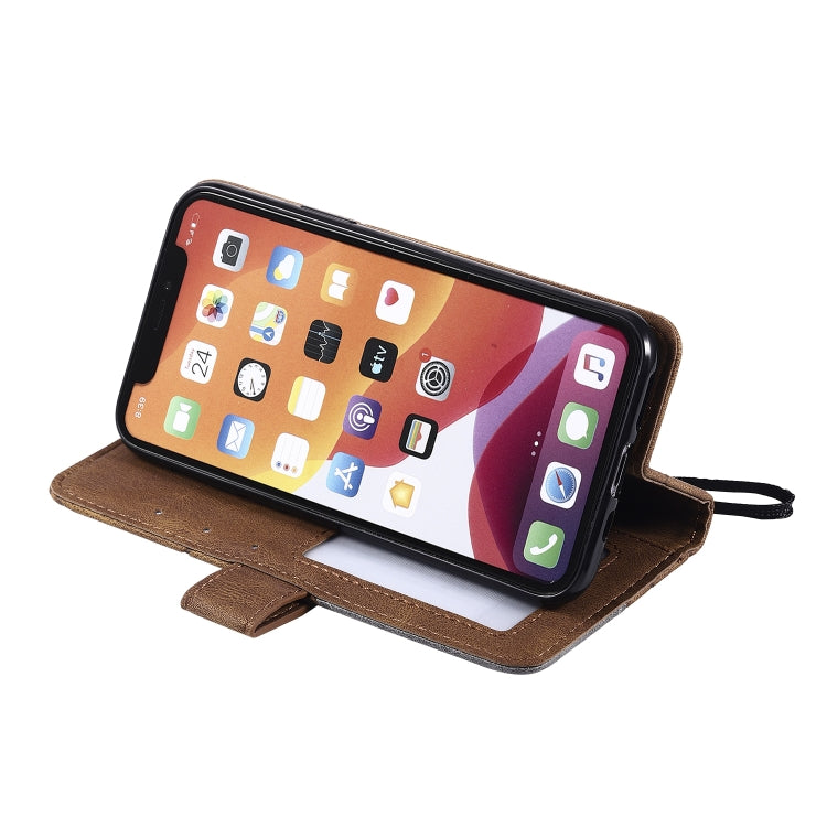 For iPhone 11 Pro Max Skin Feel Splicing Horizontal Flip Leather Case with Holder & Card Slots & Wallet & Photo Frame